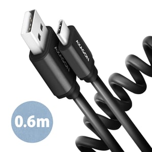 Axagon BUCM-AM10TB USB-Kabel USB 2.0 0,6 m USB-C auf USB-A Schwarz