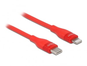 DeLOCK USB Type-C to Lightning Data and Charging Cable for iPhone, iPad, and iPod, Red, 2 m, MFi