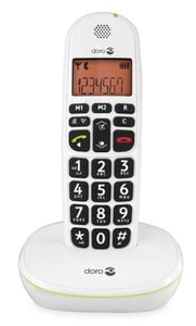 Doro PhoneEasy 100w DECT-Telefon Anrufer-Name und -Identifikation Weiß