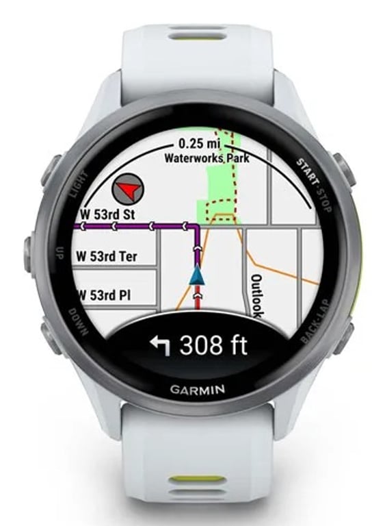 фото Смарт-годинник Garmin Forerunner 970 Titanium w. Whitestone Case and Whitestone/T. Amp Yellow Band (010-02969-01/11/61)