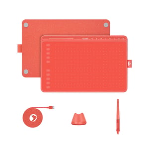 HUION HS611 RED tablet graficzny Czerwony 5080 lpi 258,4 x 161,5 mm USB