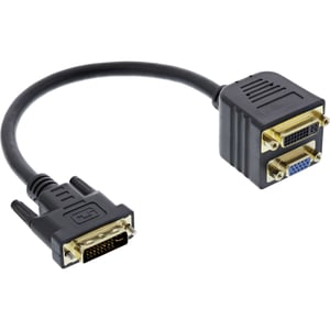 InLine 17301 przejściówka do kabli DVI-I DVI-I + VGA (D-Sub) Czarny