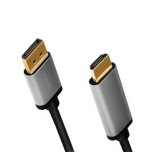 LogiLink CDA0107 adapter kablowy 2 m DisplayPort HDMI Czarny, Szary