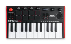 Akai MPK Mini Play Mk3 MIDI-Keyboard mit 25 Tasten. USB Schwarz, Rot