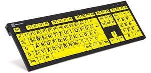 Logickeyboard XL Print NERO klawiatura Biuro USB QWERTZ Niemiecki Czarny, Żółty