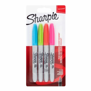 Sharpie 2065403 marker permanentny Fibre tip Niebieski, Zielony, Pomarańczowy, Różowy 4 szt.