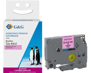G&G 18768 taśmy do etykietowania Czarny na różowym TZe