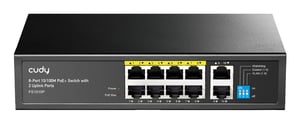 Cudy FS1010P przełącznik sieciowy Nie zarządzany Fast Ethernet (10/100) Obsługa PoE Czarny
