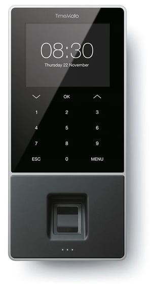Safescan TM-828 SC Svart Fingeravtryck, lösenord, kontaktlös kort, chipkort DC TFT Trådbundet LAN-nätverk