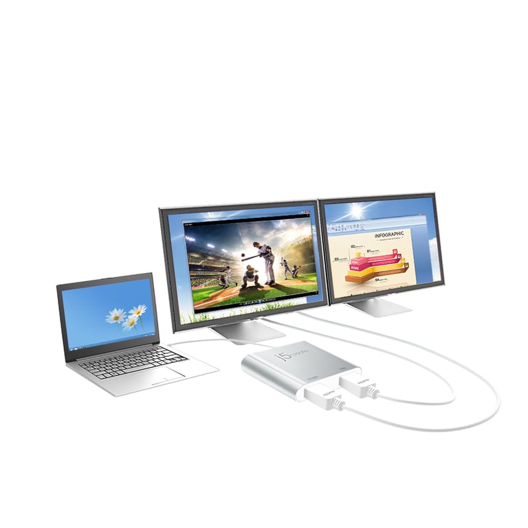j5create JUA365 zewnętrzna karta graficzna usb 3840 x 2160 px Srebrny