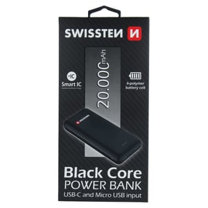 Swissten 22013928 bank mocy Litowo-polimerowy (LiPo) 20000 mAh Czarny