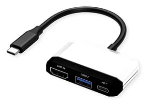 VALUE 12.99.3199 dockningsstation, kabelansluten USB 3.2 Gen 1 (3.1 Gen 1) Type-C, svart, vit