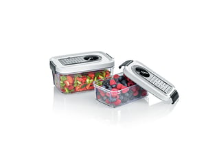 Severin ZB 3618 Rectangular Food Storage Container, 1.5 L, Gray, Clear, White (2-pack)