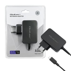 Qoltec 52395 laddare för bärbara enheter Laptop Svart Växelström Internt