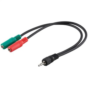 Techly ICOC 11-SB-HP ljudkabel 0,15 m 3,5 mm svart
