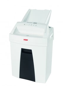HSM Securio AF100 Aktenvernichter – Zerkleinerung durch Schneiden der Partikel, 60 dB, 22,5 cm, Schwarz, Weiß
