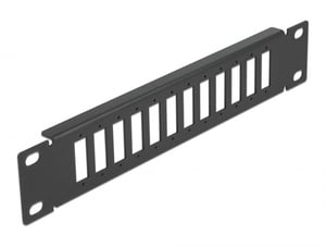 DeLOCK 10-inch Fiber Optic Cross-Connect Panel, 12 Ports SC Duplex/LC Quad, 1U, Black