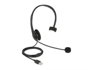 DeLOCK USB-Mono-Kopfhörer mit Lautstärkeregler für PC und Laptop – ultraleicht