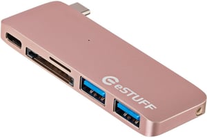 eSTUFF ES84121-ROSE USB 3.2 Gen 2 (3.1 Gen 2) Type-C-Dockingstation in Roségold