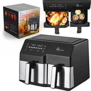 Extralink HOME AIR FRYER 10L (6L+4L) EU SJ-1000 2500W varmluftsfritös Dubbel varmluftsfritös Svart