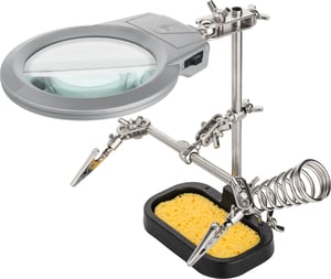 Goobay 51226 Soldering accessory/soldering station accessory, 1 pc. Holder with magnifying glass