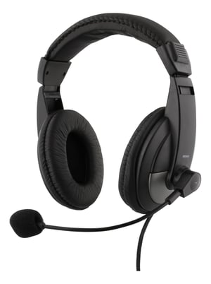 Deltaco HL-50 Headphones/Headset, Wired, Headband, Black