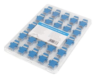 Lanberg Fiber optic Adapter SM SC/UPC SX transparent 25pcs adapter światłowodowy SC/UPC Niebieski, Przezroczysty