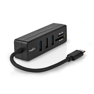 Nedis CCGB64250BK01 dockningsstation, kabelansluten, USB Type-C, svart