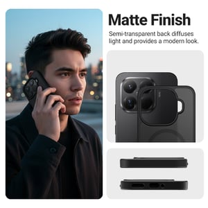 Crong Hybrid Matte Magnetic - Etui MagSafe Xiaomi 17 (czarny)