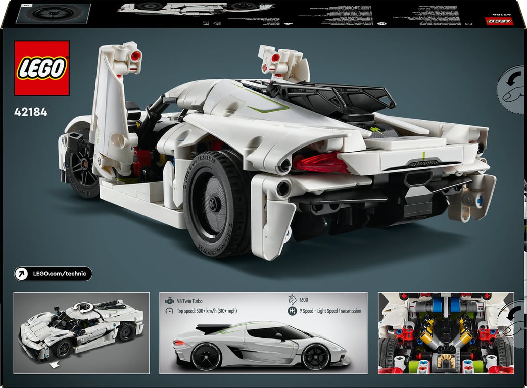 фото Авто-конструктор LEGO Technic Koenigsegg Jesko Absolut White Гіперкар (42184)