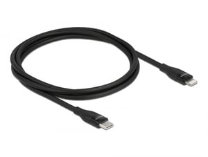 DeLOCK USB Type-C to Lightning Data and Charging Cable for iPhone, iPad, and iPod, Black, 1 m, MFi