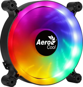 Aerocool Spectro 12 FRGB PC-Gehäuse, 12-cm-Lüfter, schwarz, halbtransparent, 1 Stück.