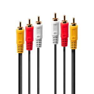 Lindy 35691 2 m Composite Cable, 3 x RCA, Black