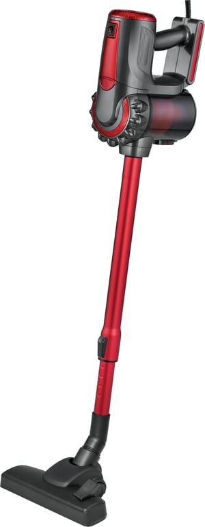 Bomann PC-BS 3038 Upright Vacuum Cleaner, Battery-Powered, Dry, HEPA, Bagless, 600 W, Black, Red