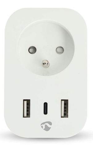 Nedis WIFIP121EWT smart eluttag 3680 W Hem, Kontor Vit