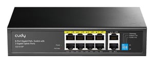 Cudy GS1010P Gigabit Ethernet (10/100/1000) Network Switch, PoE Support, Desk/Wall Mount, Black