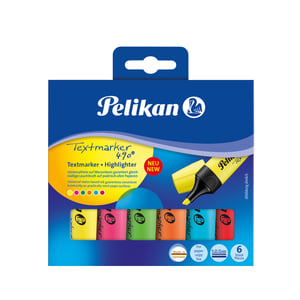 Pelikan Textmarker 490, 6 Stück, mehrfarbig