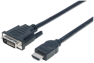 Manhattan 372510 kabeladapter 3 m HDMI typ A (standard) DVI-D svart