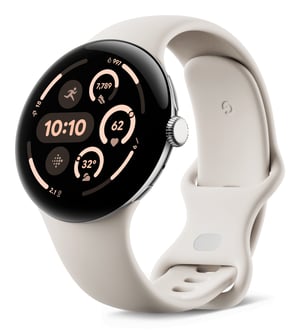 Google Pixel Watch 3 AMOLED 45 mm Cyfrowy Ekran dotykowy 4G Srebrny Wi-Fi GPS