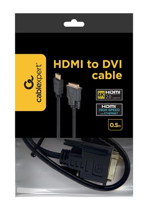 Gembird CC-HDMI-DVI-0.5M adapter kablowy 0,5 m Czarny