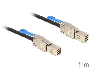 DeLOCK 83394 SAS Cable, 1 m, Black, Silver