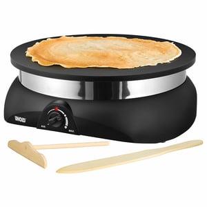 Unold 48155 Pancake Maker, 1 pancake at a time, 1250 W, Black, Stainless Steel