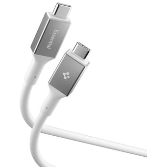 Spigen Essential EB24012CC USB4 Gen 3x2 Cable, 1.2 m, USB-C, 40 Gbit/s, 240 W, White