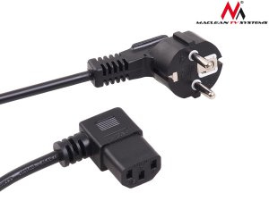 Maclean MCTV-803 Netzkabel, schwarz, 3 m