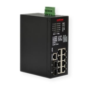 ROLINE 21.13.1137 Managed L2 Gigabit-Ethernet-Netzwerk-Switch (10/100/1000) mit PoE-Unterstützung, schwarz
