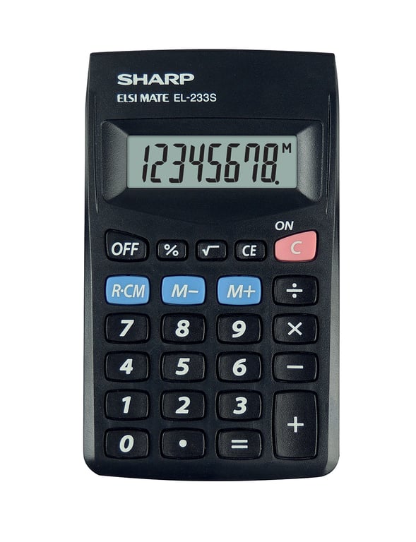 Sharp EL-233S kalkulator Kieszeń Podstawowy kalkulator Czarny