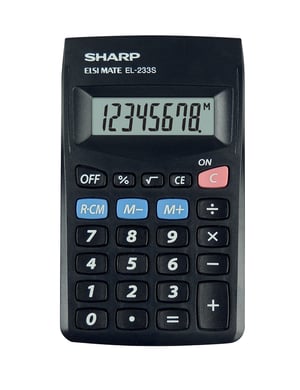 Sharp EL-233S kalkulator Kieszeń Podstawowy kalkulator Czarny