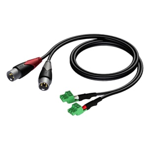 AUDAC CLA834 kabel audio 0,5 m 2 x XLR (3-pin) 2 x Terminal Czarny, Zielony, Szary