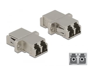 DeLOCK Złącze optyczne światłowodowe LC Duplex żeńskie do LC Duplex żeńskie jednomodowe metal