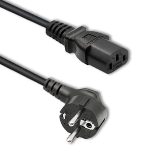 Qoltec 50366 kabel zasilające Czarny 0,6 m IEC C13 Wtyczka zasilająca typu F